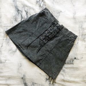 Drawstring Gray Skirt